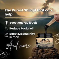 Pure Shilajit resin being poured into a glass, emphasizing purity and potency.
