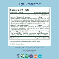 Pure Synergy Eye Protector capsules close-up highlighting natural ingredients for eye health