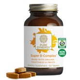 PURE SYNERGY Super B-Complex bottle front view for energy and mood support