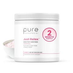 Pure Therapro Rx Just Relax Cherry bottle showcases mood-support formula