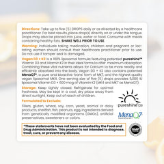 Closeup of bottle label emphasizing 100% liposomal nutrients with no fillers