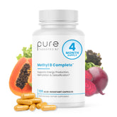Pure Therapro Rx Methylated B Complex bottle front highlighting daily vitality.