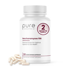 Pure TheraPro Rx Saccharomyces Boulardii bottle front for daily probiotic balance.