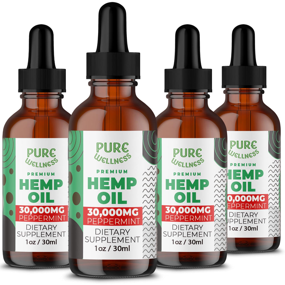 Pure Wellness hemp seed oil bottle pour for easy dosing