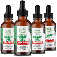 Pure Wellness hemp seed oil bottle pour for easy dosing