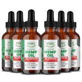 Pure Wellness Organic Hemp Seed Oil bottle showing 6 oz size for daily use and routine