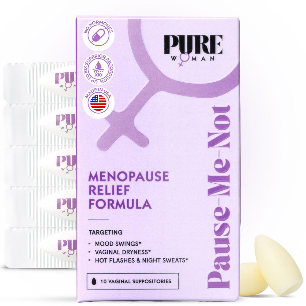 Pure Woman Pause-Me-Not packaging on display for easy storage.