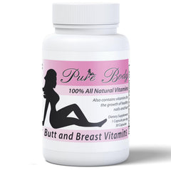 PureBody Vitamins bottle showing butt growth support in daily routine.