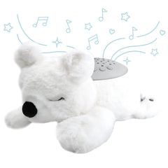 PureEnrichment PureBaby polar bear plush offers a cozy bedtime companion for calming routines.