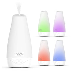 Pure Enrichment PureSpa compact diffuser on a shelf for subtle aromatherapy.