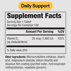 Vitamin D3 1000 IU tablets arranged for convenient daily use