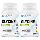 Puregen Labs Glycine 1000mg bottle with high potency capsules for daily wellness
