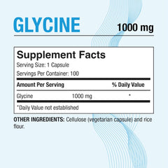 Puregen Labs Glycine capsules close-up for convenient daily use