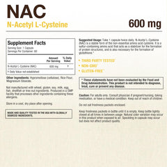 Puregen Labs NAC capsules closeup highlights easy-to-swallow vegetarian capsules.
