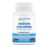 Puregen Labs Sodium Chloride tablets packaging for electrolyte support and hydration
