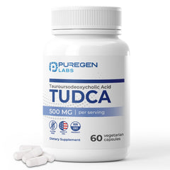 Puregen Labs TUDCA bottle front view for daily liver support