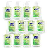 Purell Advanced Hand Sanitizer Naturals 8oz pump bottle for quick germ-fighting on the go.
