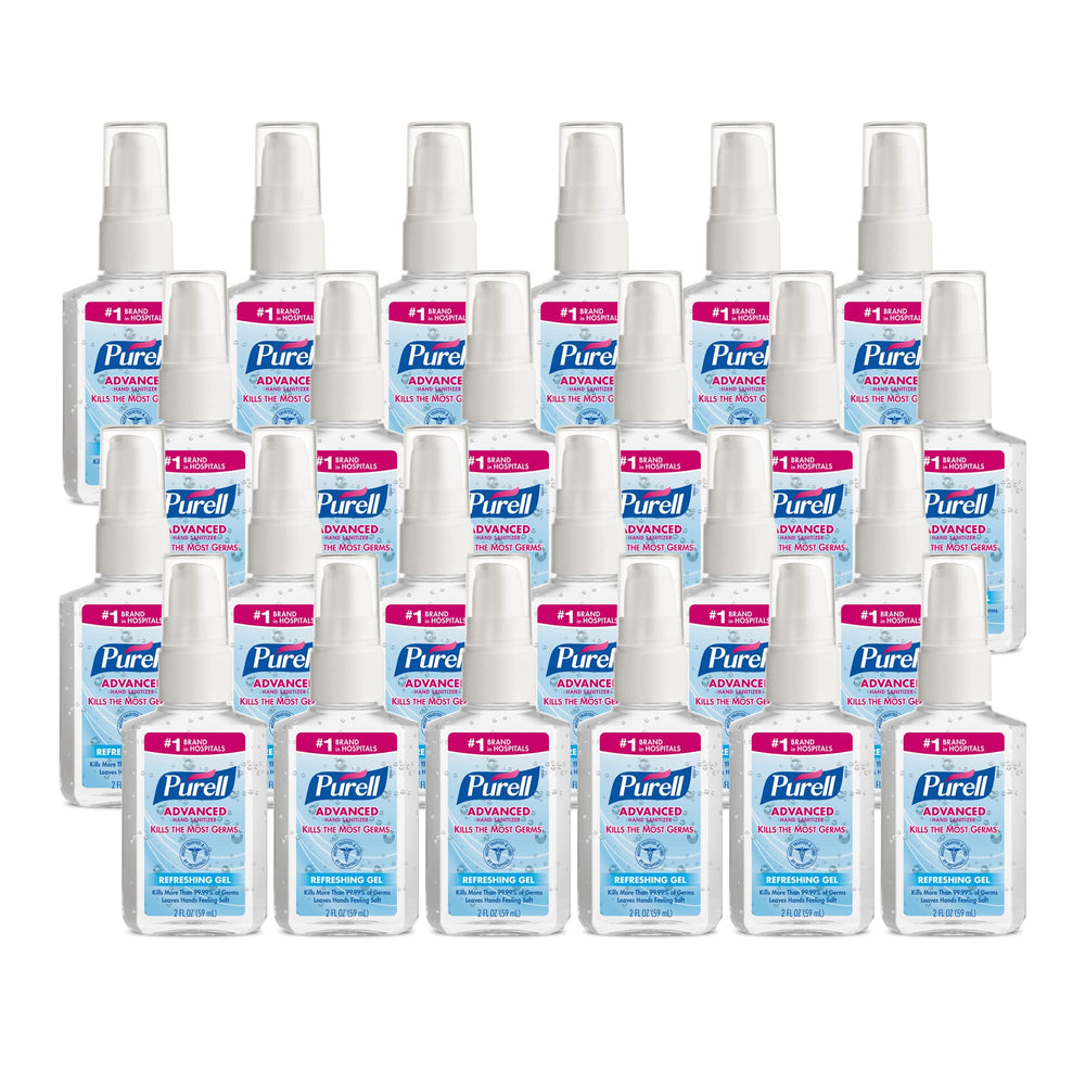 PURELL Advanced Hand Sanitizer 2oz pump bottle for quick, effective sanitizing on the go.