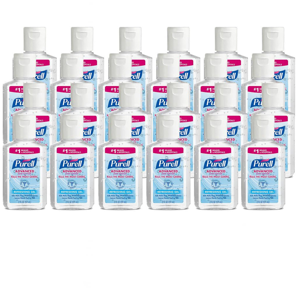 Purell Advanced Hand Sanitizer Refreshing Gel bottle, 2 oz, for travel sanitizing.