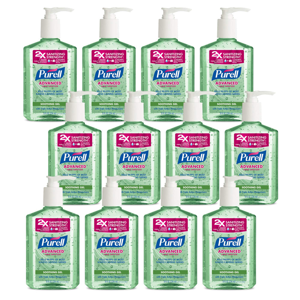 Purell Advanced Hand Sanitizer soothing gel bottle with Aloe—gentle, effective protection for everyday hand hygiene.