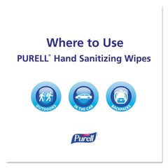 Purell premoistened wipes tucked in a pocket for quick, on-demand sanitizing.