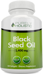 Purely Holistic Black Seed Oil Capsules bottle showing a 3-month supply for daily use