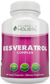 Purely Holistic Resveratrol bottle front view for daily antioxidant routines