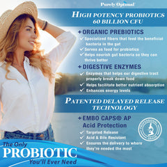 Digestive enzymes listed on Purely Optimal label for nutrient absorption
