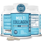 Purely Optimal Premium Multi Collagen bottle supports skin, hair, nails, and joints.