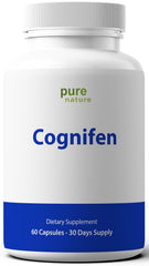 Packaging label of PureNature Plus Cognifen noting non-GMO and gluten-free.
