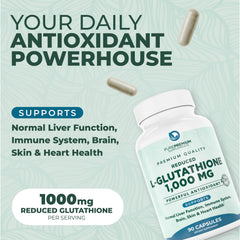 Close-up of PurePremium glutathione capsules for easy daily dosing and liver support.