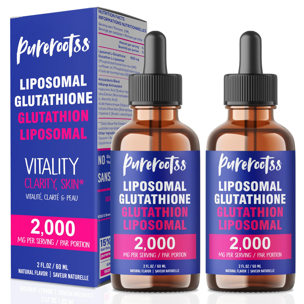 PureRootss Liposomal Glutathione bottle front view for daily antioxidant support