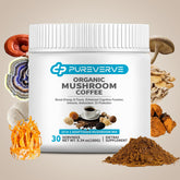 Pureverve Mushroom Coffee cup with earthy aroma and steady energy.