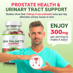 Purify Life Saw Palmetto Gummies pour demonstrates convenient daily dose.