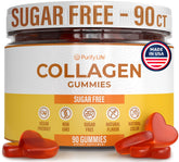 Purify Life sugar-free marine collagen gummies bottle close-up for daily beauty support