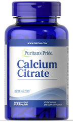 Puritan's Pride Calcium Citrate 200 mg bottle for daily calcium intake