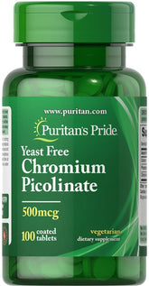 Puritan's Pride Chromium Picolinate 500-mcg bottle supports daily wellness.
