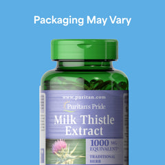 Puritan's Pride Milk Thistle bottle label shows 4:1 extract