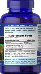 Puritan's Pride Neuro-PS softgels capsules arranged for convenient daily intake