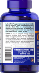 Puritan's Pride Omega-3 softgels bottle side for daily convenience