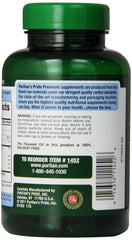 Puritan's Pride softgels close-up highlights easy-to-swallow omega source.