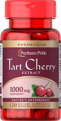 Puritan's Pride Tart Cherry Extract bottle with capsules for daily antioxidant support