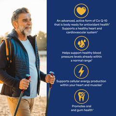 Puritan's Pride ubiquinol 100mg capsules label view shows high-potency cardiovascular support.