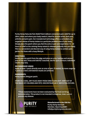 Purity Hemp Naturals patch strip close-up showing 24 mg per patch potency.