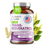 Purity Labs Trans Resveratrol bottle for daily antioxidant support and easy wellness