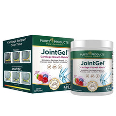 Purity Products JointGel canister with updated label for easy daily use.