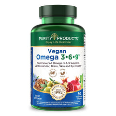 Purity Products Omega 3-6-9 softgels with LemonLock freshness system.