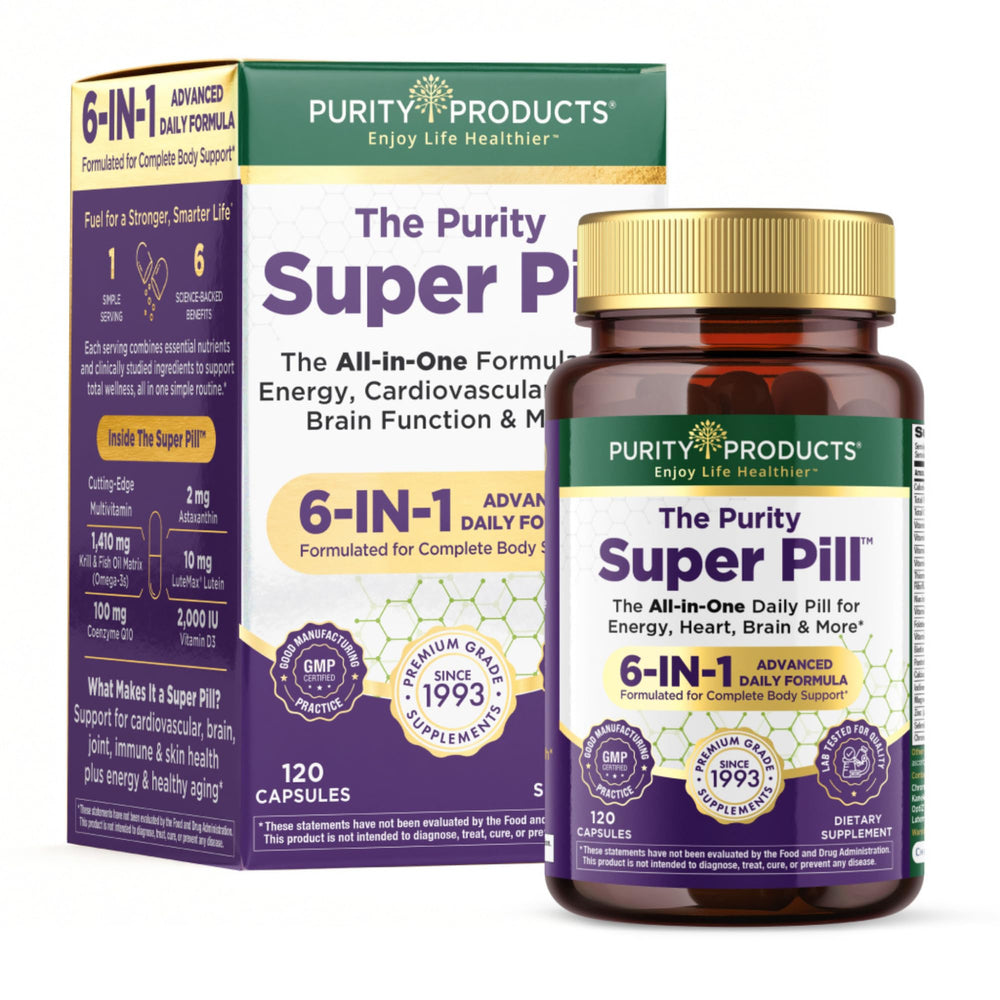 Purity Products Purity Super Pill front bottle showing all-in-one daily nutrition support