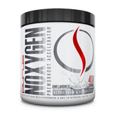 Purus Labs NOXYGEN powder bottle shows stimulant-free support for better blood flow.