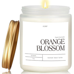 Putart Orange Blossom Candle jar emitting a warm, inviting aroma